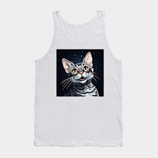 Happy Smiling Egyptian Mau Cat Portrait Tank Top